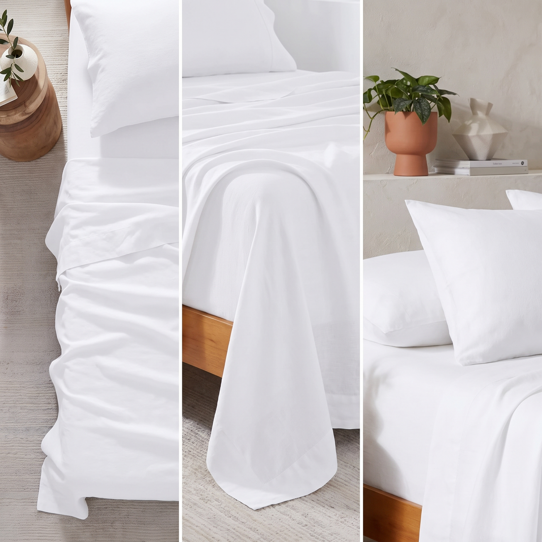Winter Flannelette Sheet Sets - White