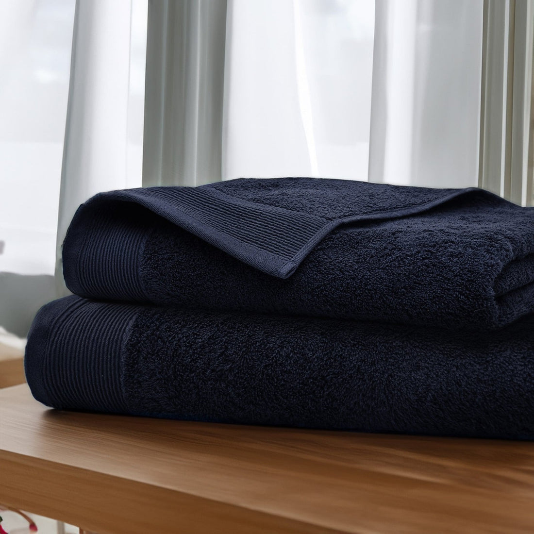 Jet black Egyptian cotton bath towel