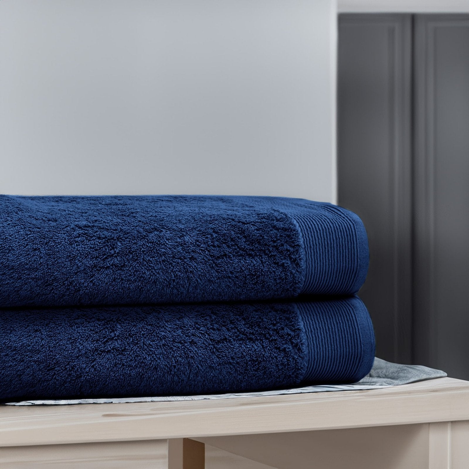 Navy blue Egyptian cotton bath sheet