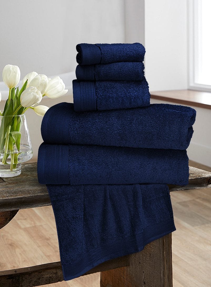 Navy blue Egyptian cotton towel set