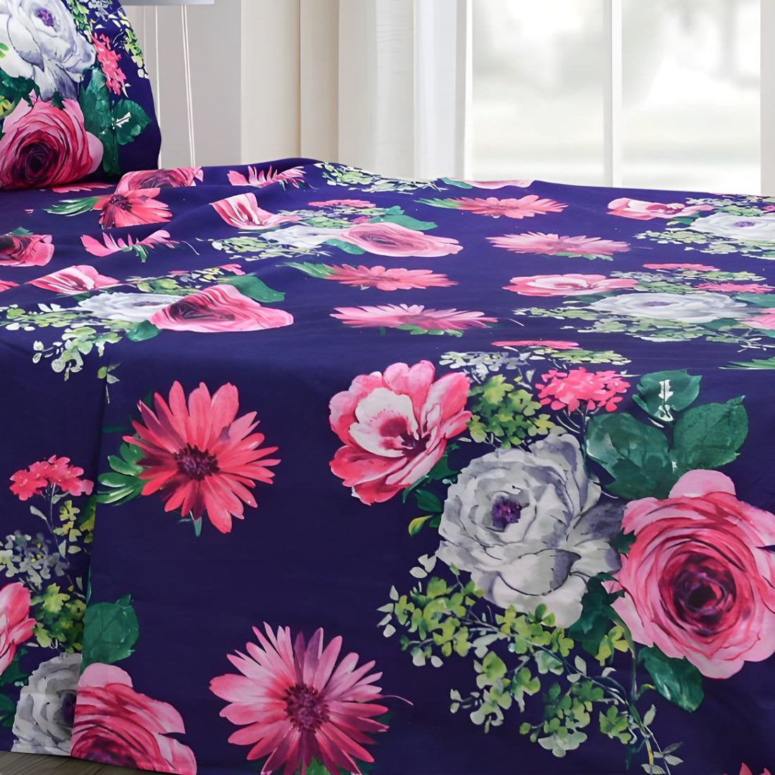 Floral bed sheets with matching pillows
