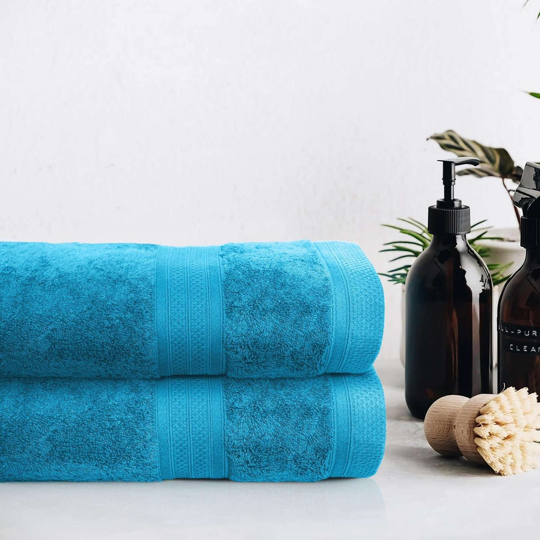 Picton blue organic cotton bath sheet