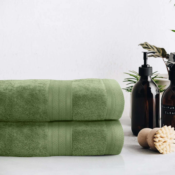 Sage green organic cotton bath sheet