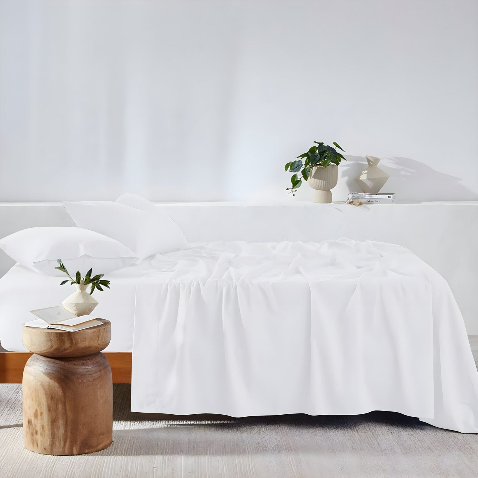 Winter Flannelette Sheet Sets - White