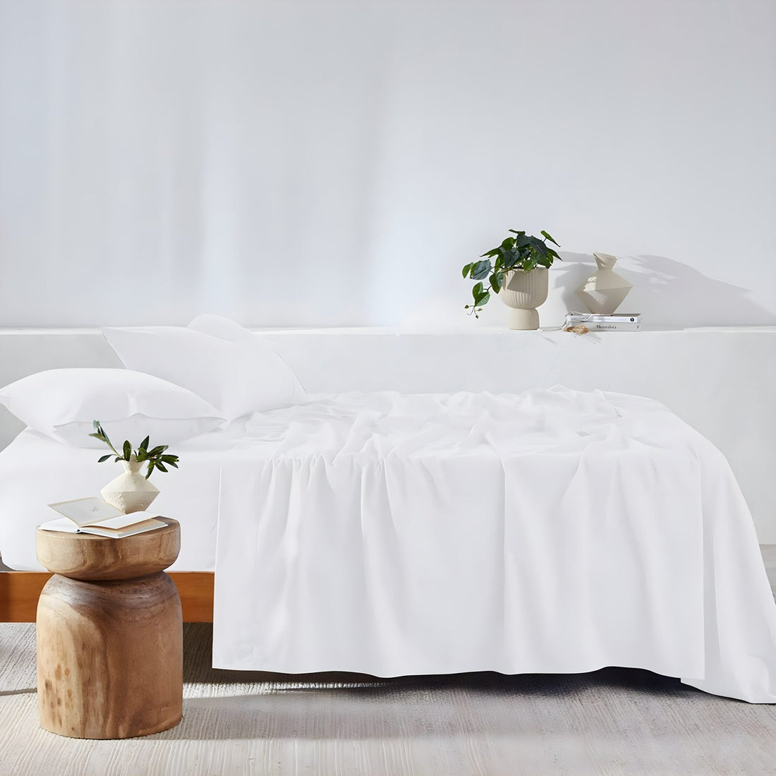 Winter Flannelette Sheet Sets - White