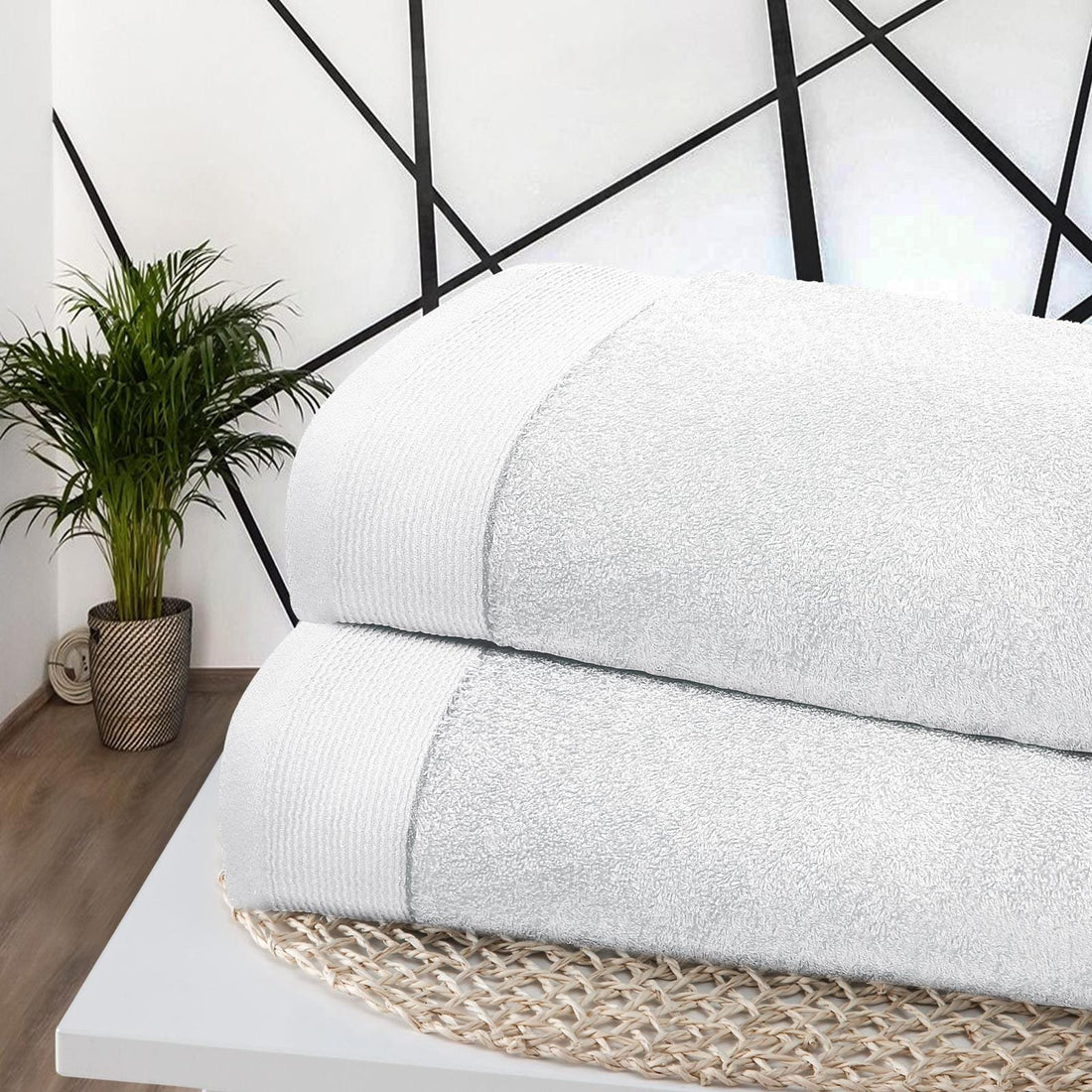 White Egyptian cotton bath sheet