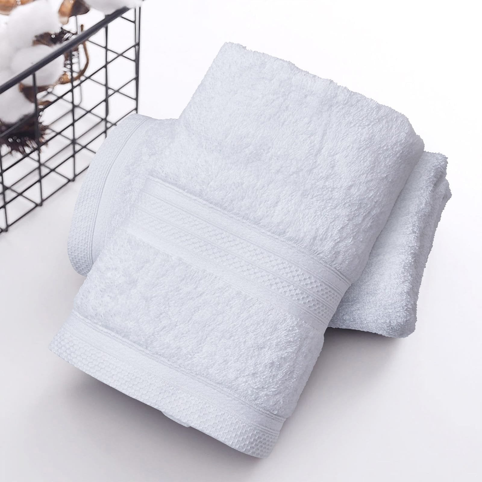 White organic cotton bath towel