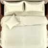 1000TC 6 Pcs Pure Cotton Stripe Quilt Cover Set – Ivory
