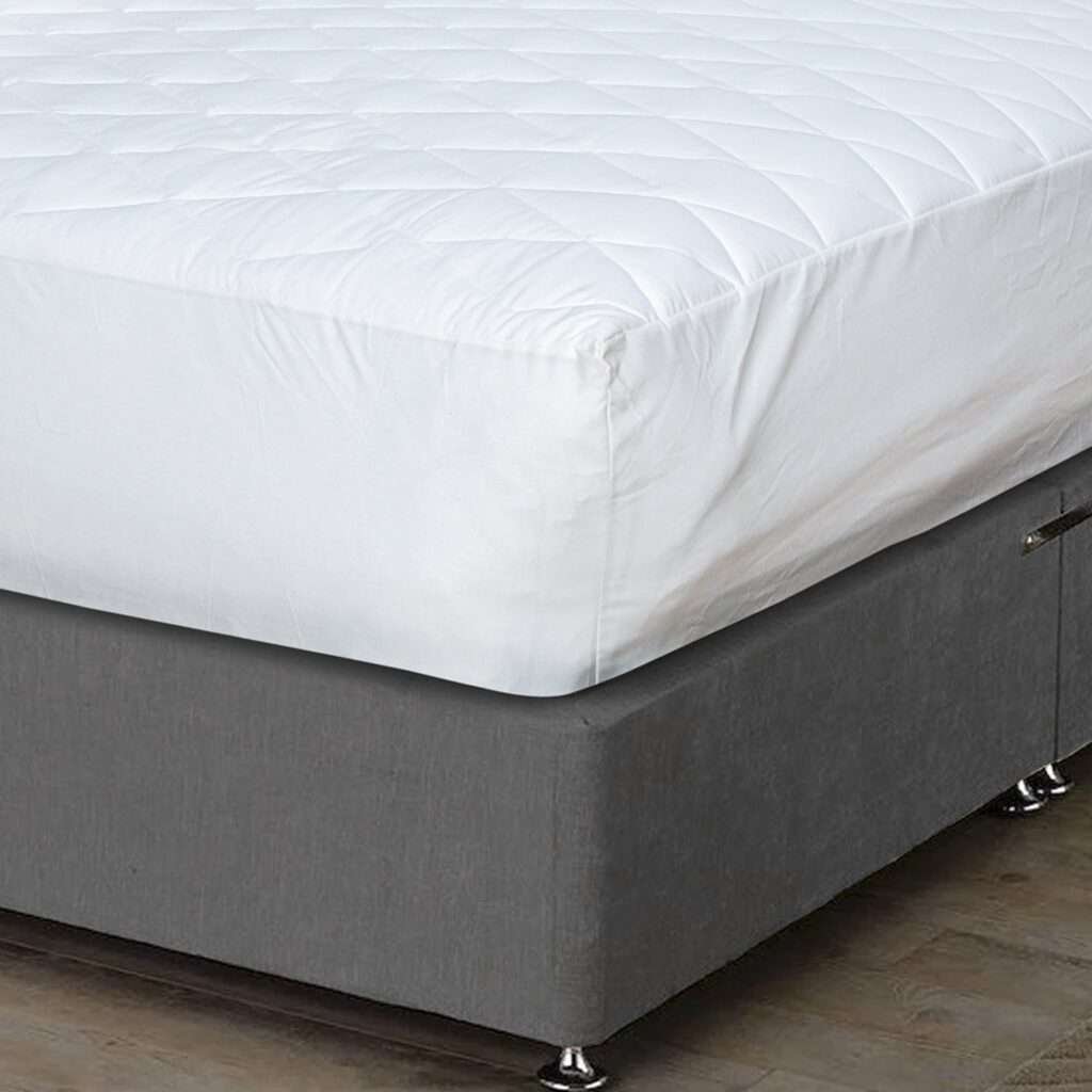 Water Resistant Quilted Mattress Protector White Bedding King