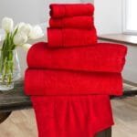 6 Pieces Pure Egyptian Cotton Towel Set - Red