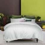 1000TC 6Pcs Pure Cotton Striped Quilt Cover Set - White