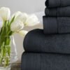 6 Pieces Pure Egyptian Cotton Towel Set – Charcoal