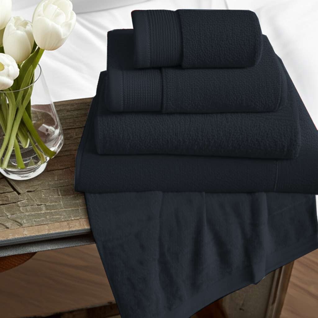 6 Pieces Pure Egyptian Cotton Towel Set – Charcoal