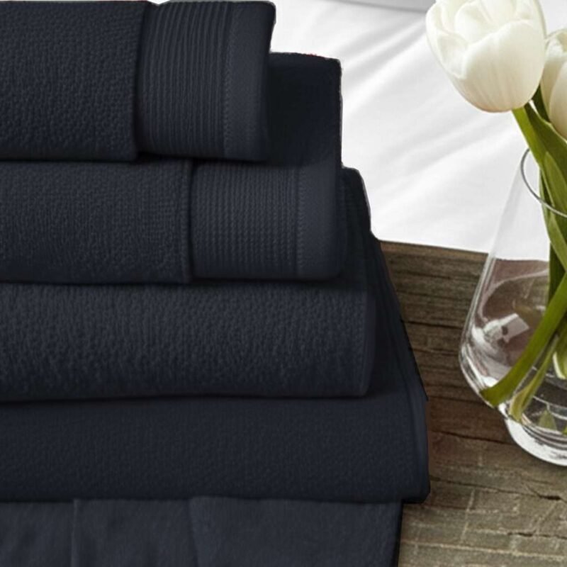 6 Pieces Pure Egyptian Cotton Towel Set – Charcoal