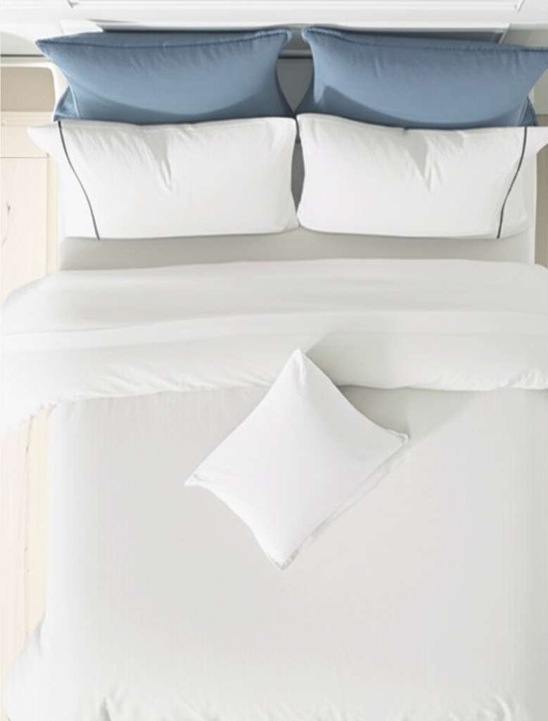 1200TC Pure Cotton 3pcs Embroidery Quilt Cover – White