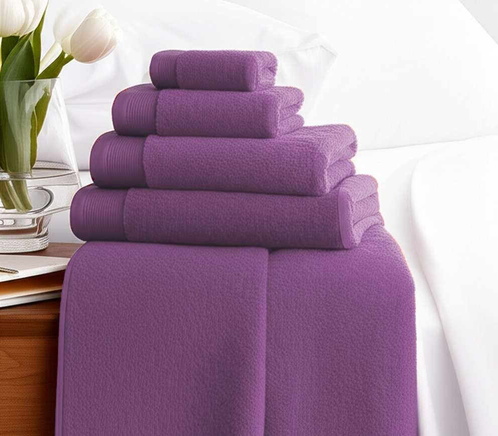 6 Pieces Pure Egyptian Cotton Towel Set – Lavender