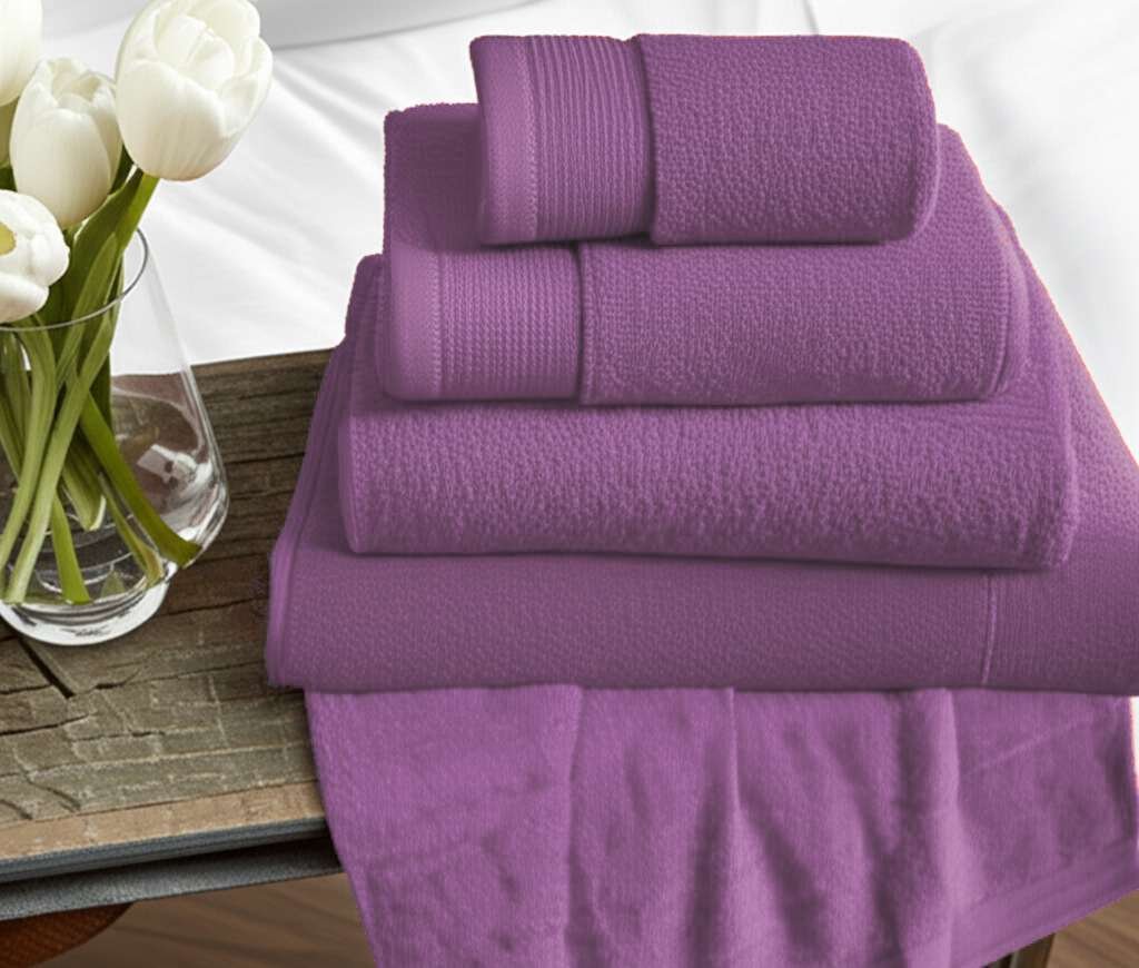 6 Pieces Pure Egyptian Cotton Towel Set – Lavender