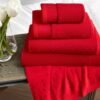 6 Pieces Pure Egyptian Cotton Towel Set – Red