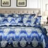 500TC Jacquard 3 Pcs Comforter Set Design – Damask Royal Blue
