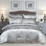 500TC Jacquard 3 Pcs Comforter Set Design - Damask Silver