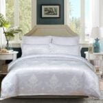 500TC Jacquard 3 Pcs Comforter Set Design - Damask White