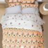 600TC 6Pcs Printed Sateen Quilt Cover Set – Abstract Flowers