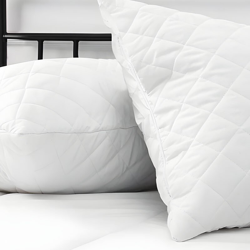 Water Resistant Quilted Pillow Protector Set - White - Image 3