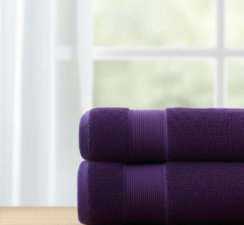 100% Pure Egyptian Cotton Bath Towel – Midnight Purple