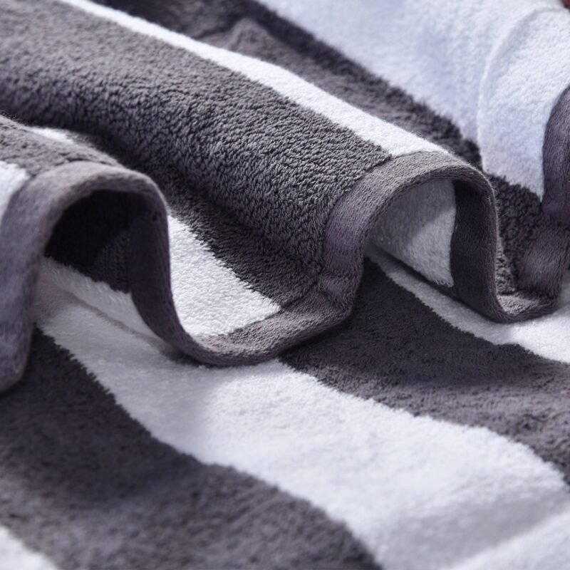 Cabana Style Stripes Beach Towel - Charcoal - Image 2