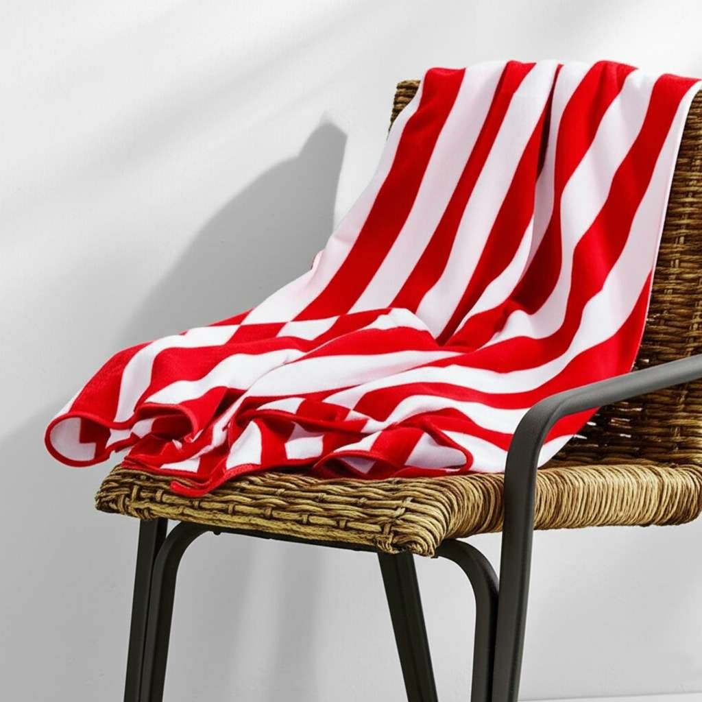 Cabana Style Stripes Beach Towel – Red