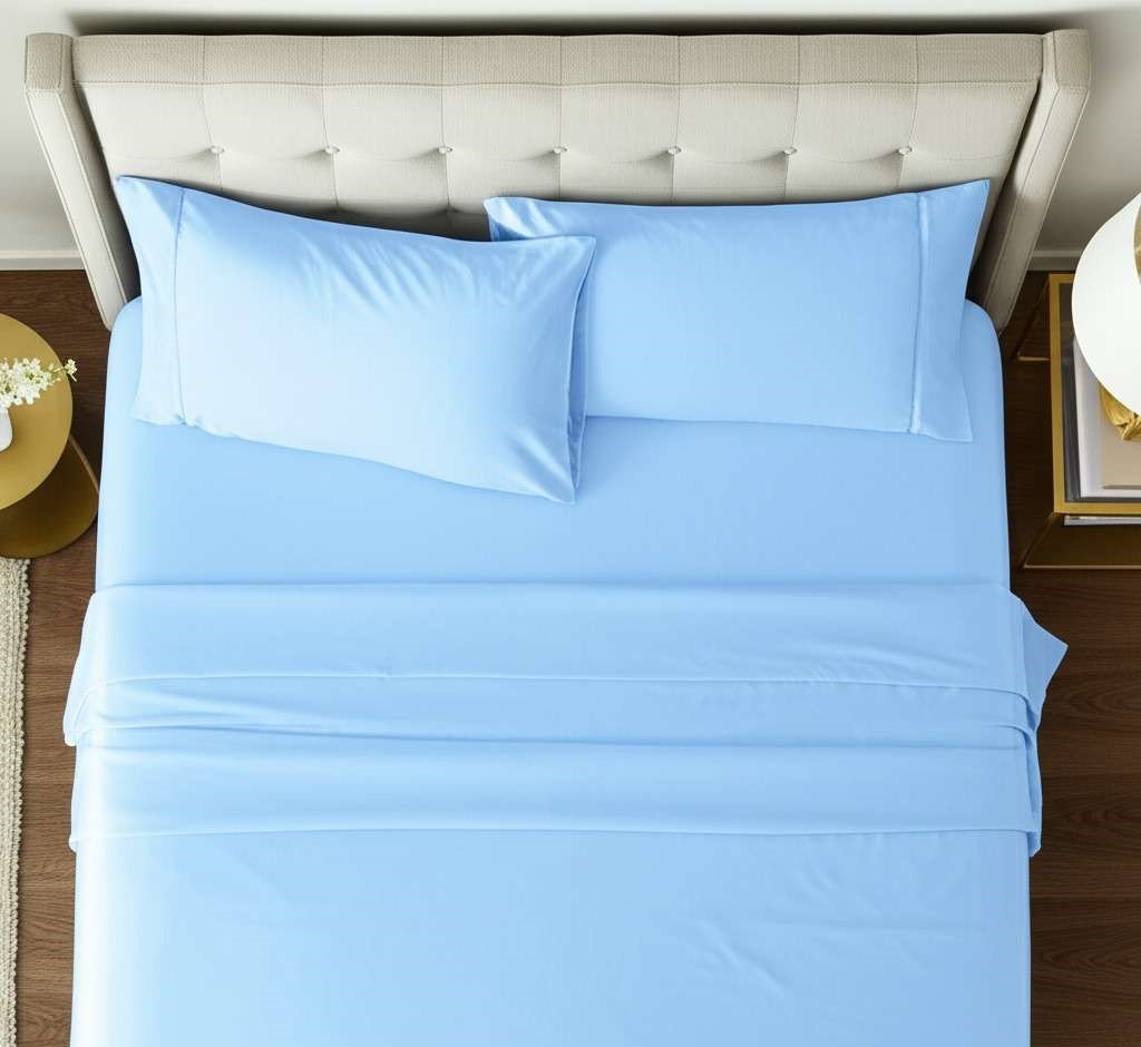1000TC Pure Egyptian Cotton Sheet Set – Light Blue