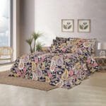 600TC 6Pcs Printed Sateen Quilt Cover Set - Navy Blue Paisley