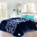 Super Soft 4kg 220 x 240 Mink Blanket - Deep Blue Elegance