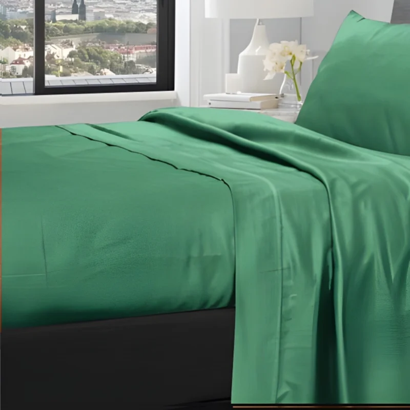 1200TC Pure Egyptian Cotton Sheet Set - Brunswick Green - Image 3