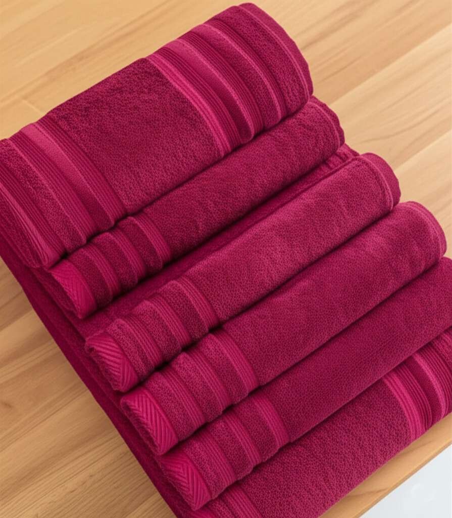 7 Pieces Pure Egyptian Cotton Towel Set – Fushia
