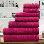 7 Pieces Pure Egyptian Cotton Towel Set - Fushia