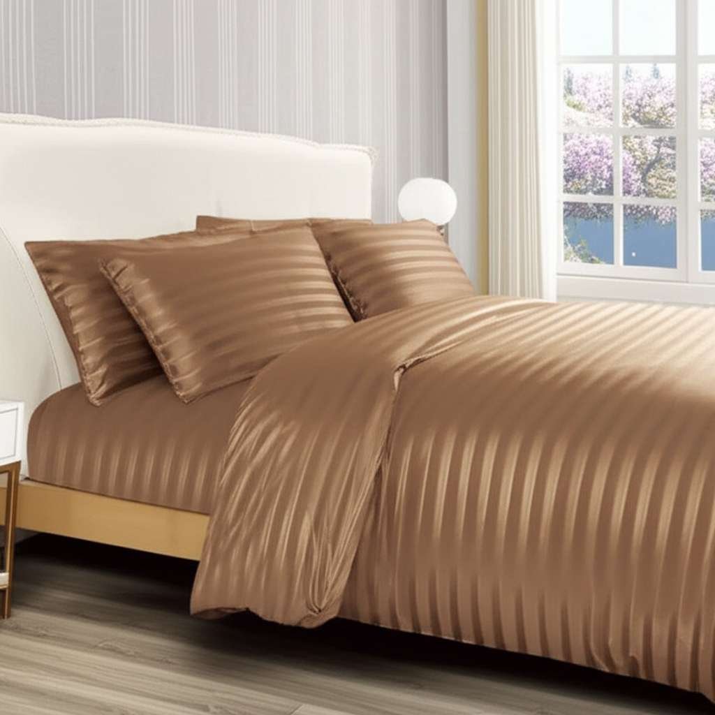 1500TC Cotton Rich 6pcs Quilt Cover – Brown