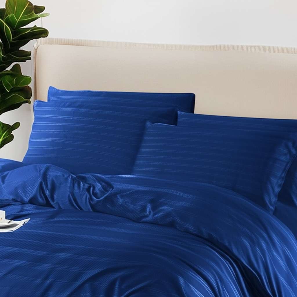 1500TC Cotton Rich 6pcs Quilt Cover – Navy Blue