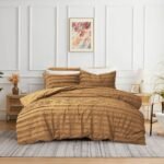 Tufted 3 Pcs Quilt Cover Set - Camel