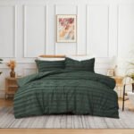 Tufted 3 Pcs Quilt Cover Set - Olive Green