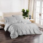 1500TC Cotton Rich 6pcs Quilt Cover - Silver Gray