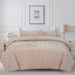 Tufted 3 Pcs Quilt Cover Set - Light Peach