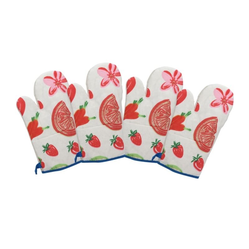 Cotton Kitchen Hand Gloves Pack of 5 - Assorted Prints - Image 4