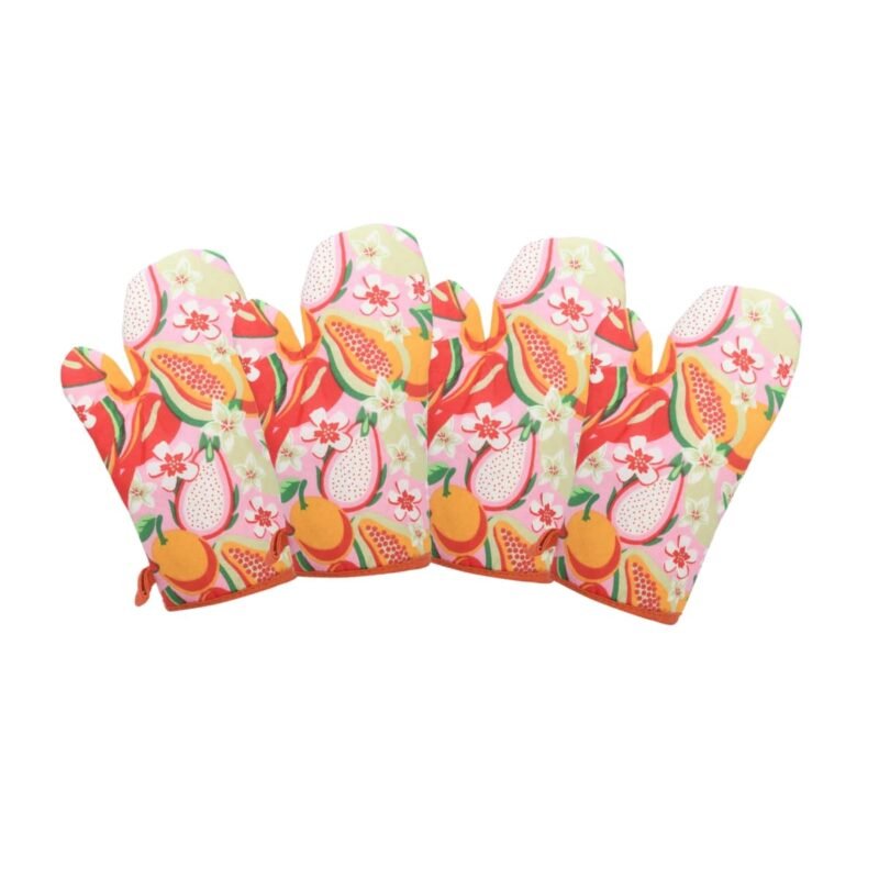 Cotton Kitchen Hand Gloves Pack of 5 - Assorted Prints - Image 3