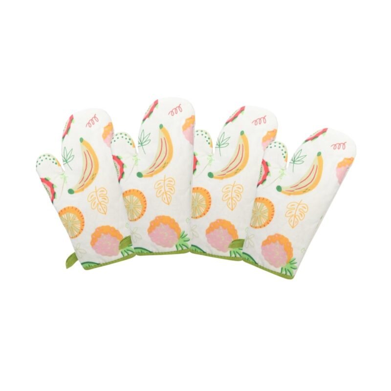 Cotton Kitchen Hand Gloves Pack of 5 - Assorted Prints - Image 2