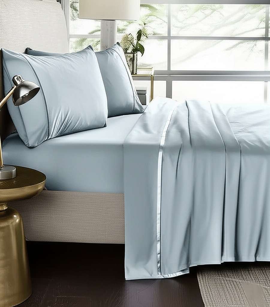 1000TC Pure Egyptian Cotton Sheet Set – Pale Blue