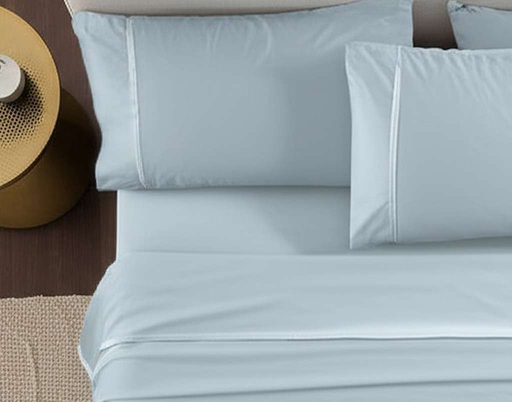 1000TC Pure Egyptian Cotton Sheet Set – Pale Blue