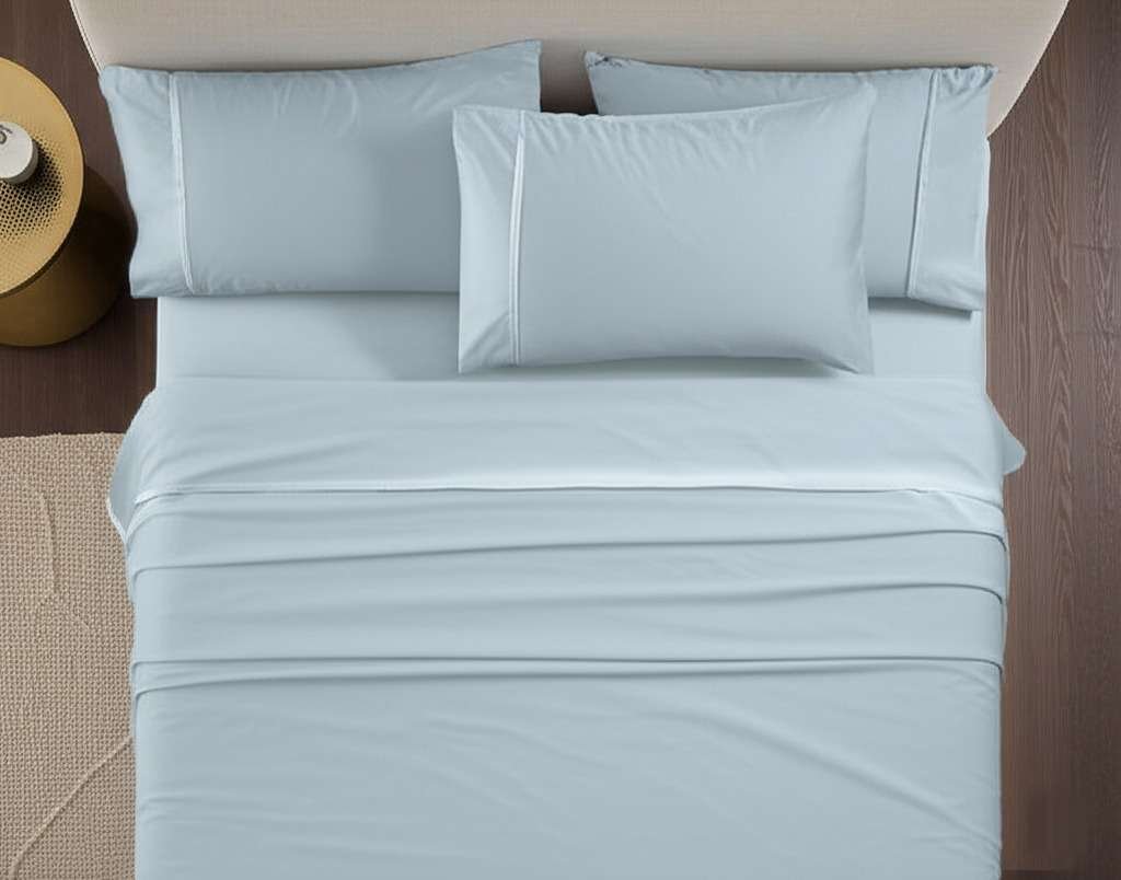 1000TC Pure Egyptian Cotton Sheet Set – Pale Blue