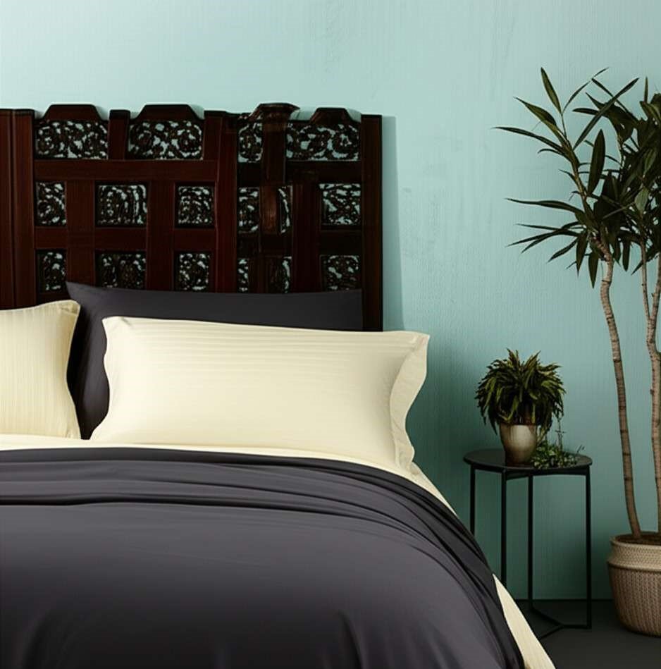 Clearance 1000TC Cotton Rich Stripe Sheet Set – Ivory
