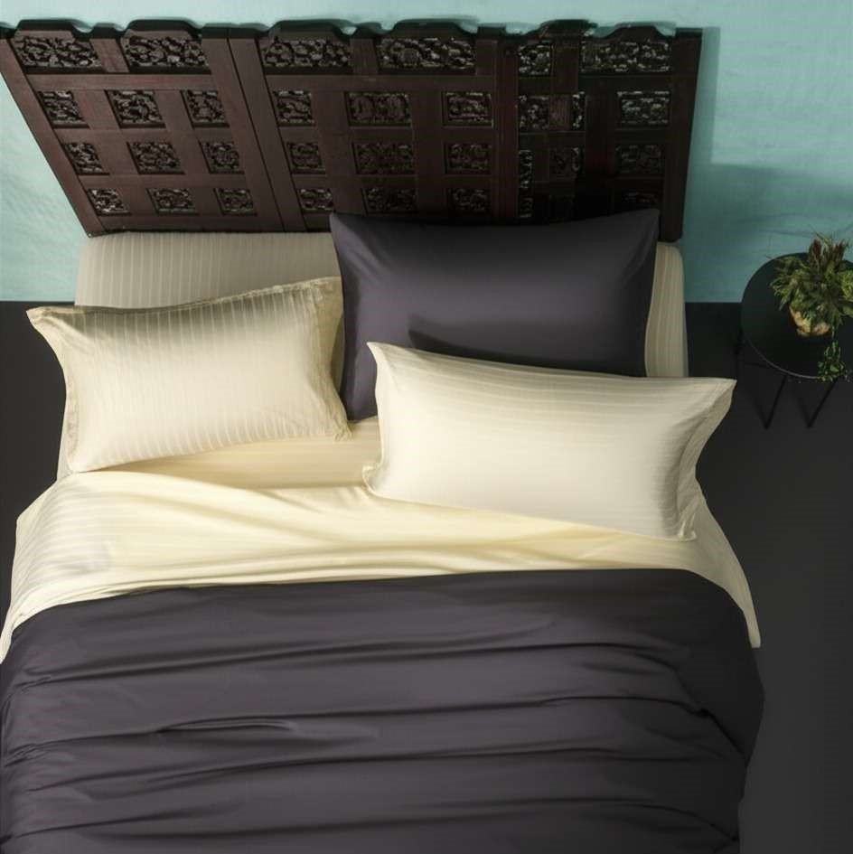 Clearance 1000TC Cotton Rich Stripe Sheet Set – Ivory